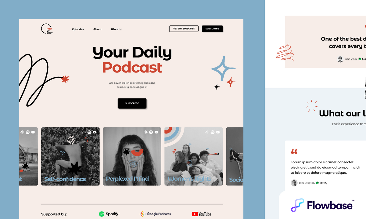 Podcast Landing Pages Template | Free Figma Template