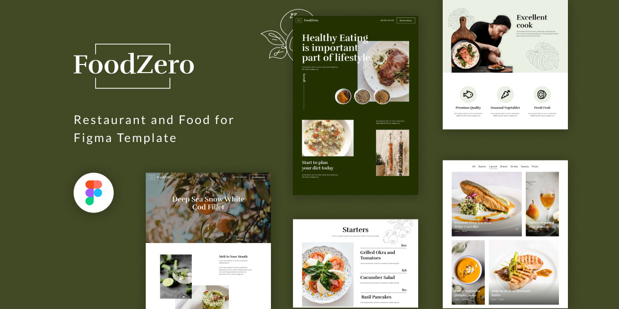 FoodZero-Restaurant and Food Web Pages | Free Figma Template