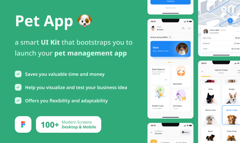 Pet App Ui Kit | Free Figma Template